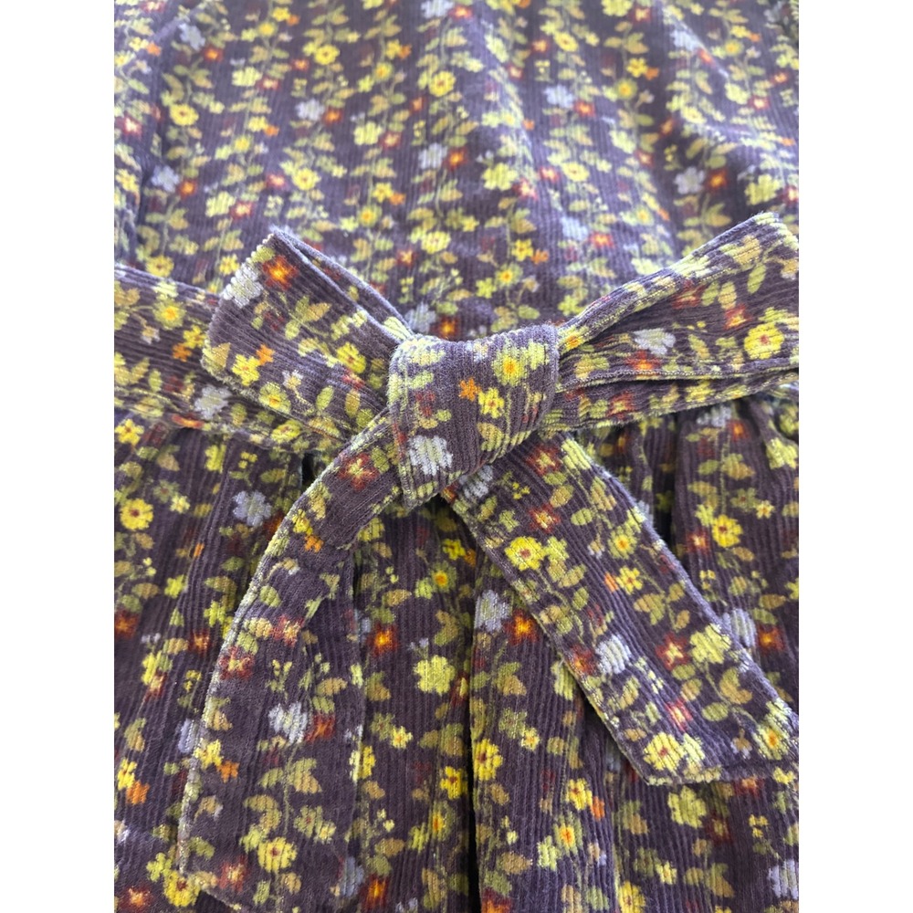 Gymboree Corduroy Floral Dress Girls 4 Purple Long‎ Sleeve Peter Pan Collar 2005 - Picture 8 of 11